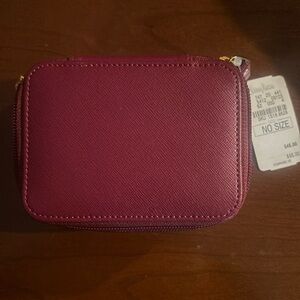 💰NWT Neiman Marcus wallet travel jewelry pill holder burgundy